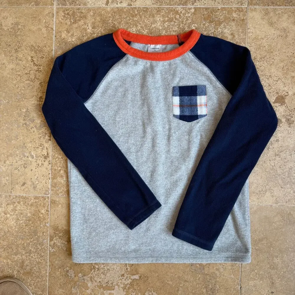 Lands’ End Fleece Long Sleeve Shirt Classic Cozy Cabin Core Outdoor Warm Wear